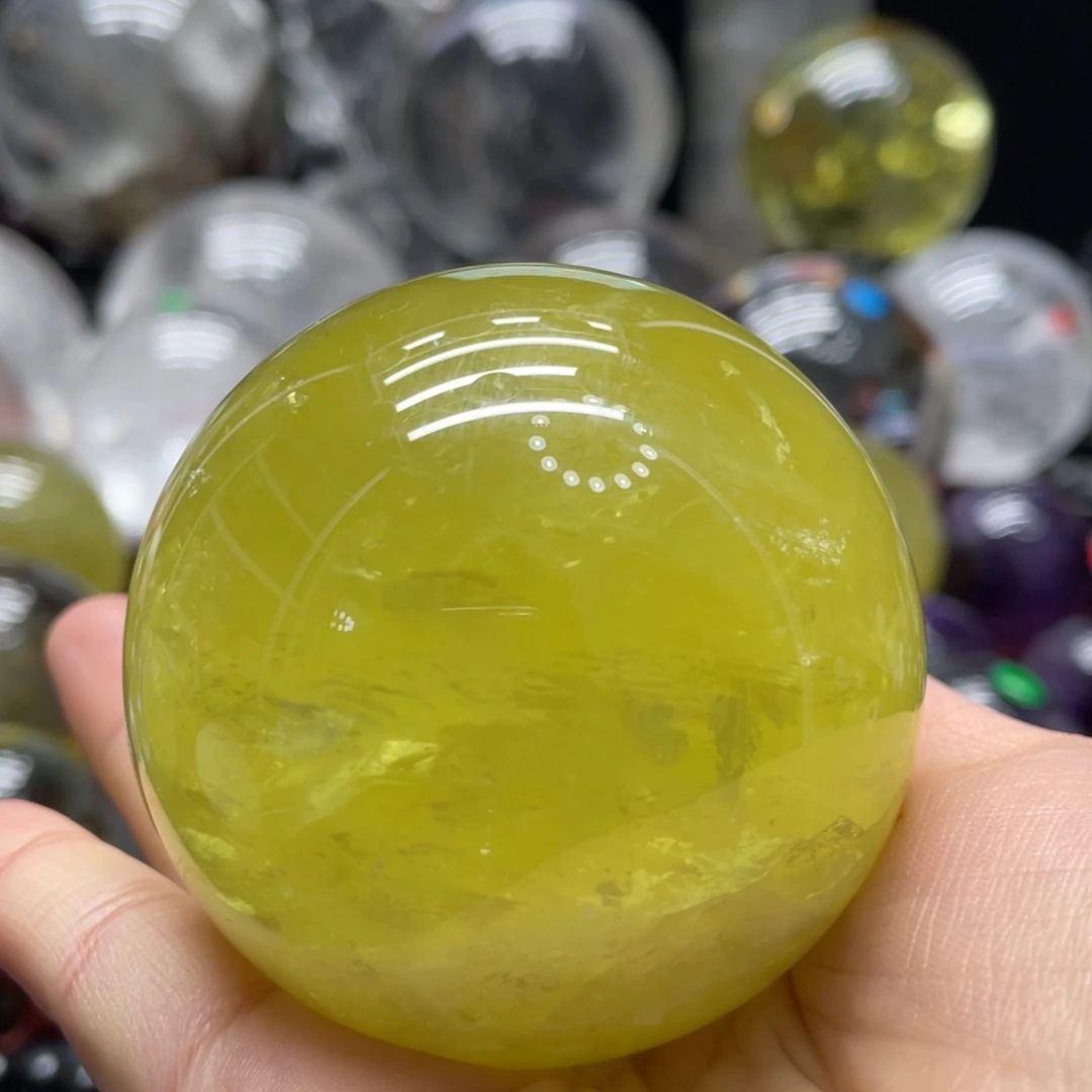 水晶MM黄水晶球H1337未镶嵌净***念
