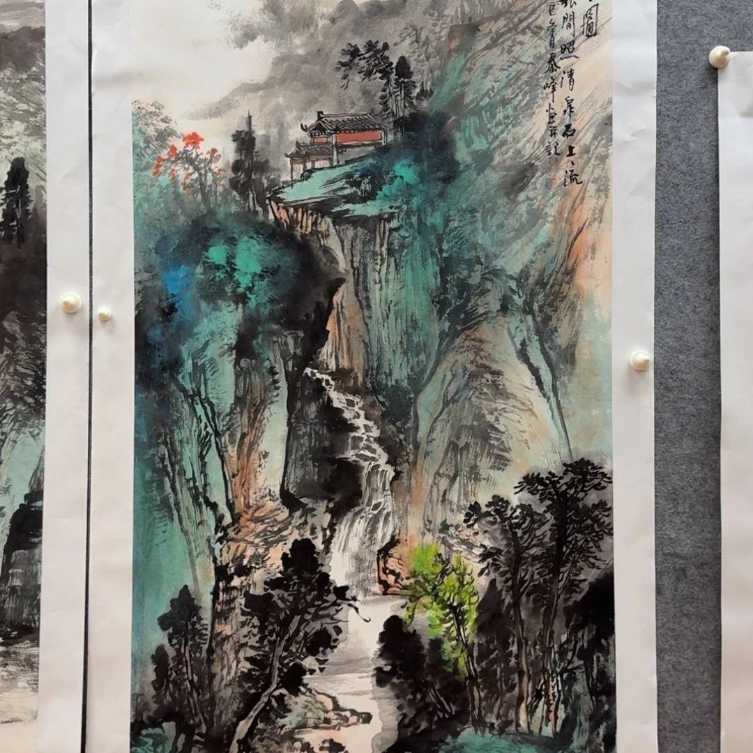 国画秦峰四尺山水作品