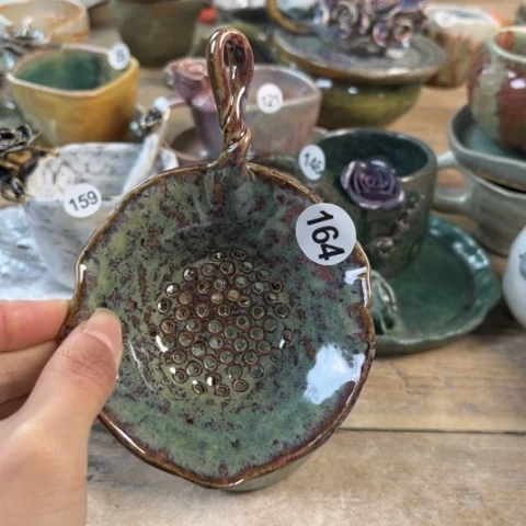 盘蓝**?熠樹日式手捏餐具茶具