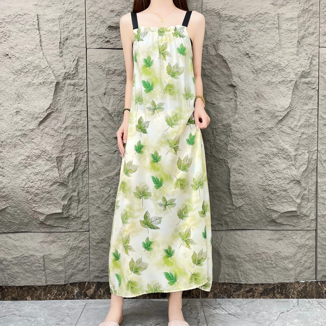 【林间浮夏】夏季轻奢新款宽松无袖吊带气质时尚碎花连衣裙女