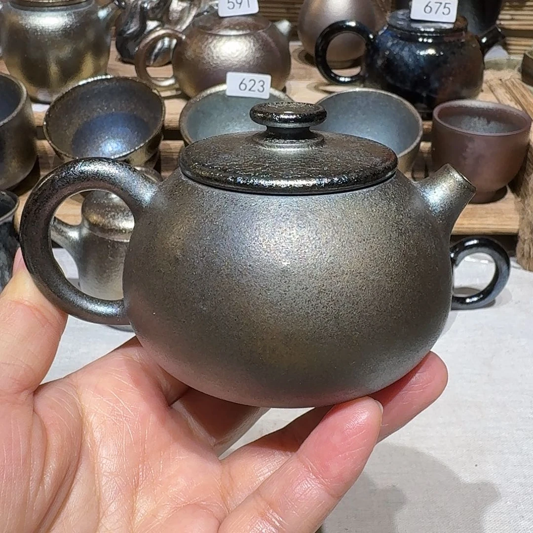 壶建水紫陶紫泥柴烧壶