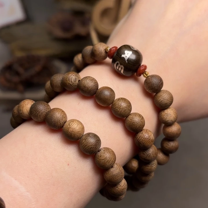 手串沉香越南芽庄天花板白棋楠0.8+老山檀香配饰