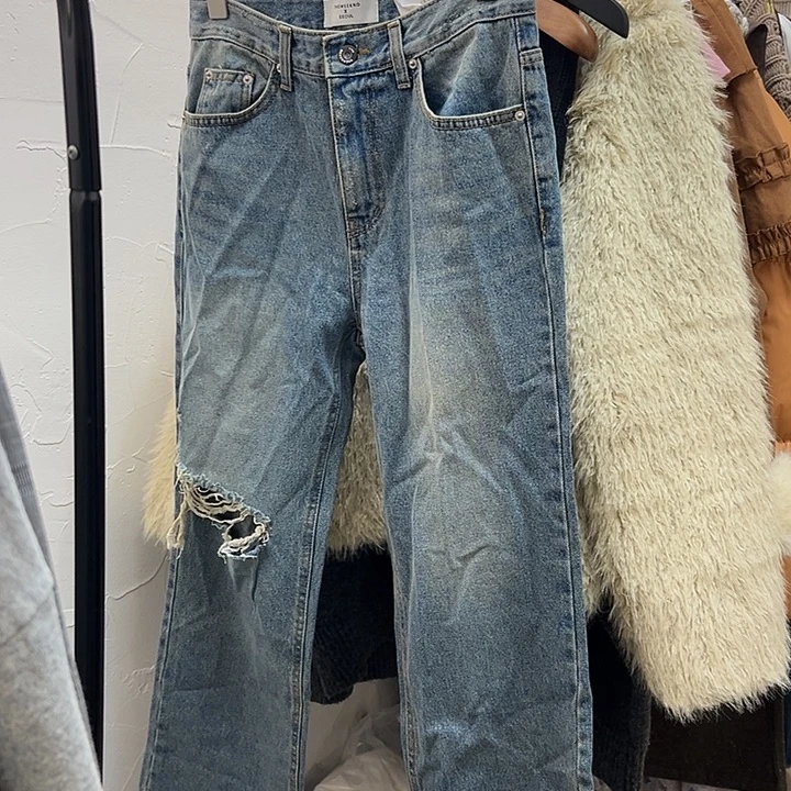 今天新款 破洞牛仔裤S