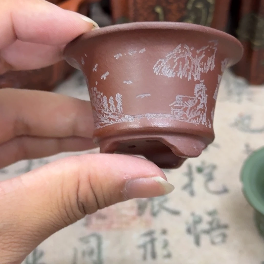 紫砂花盆宜兴紫砂正品5.5x3.5