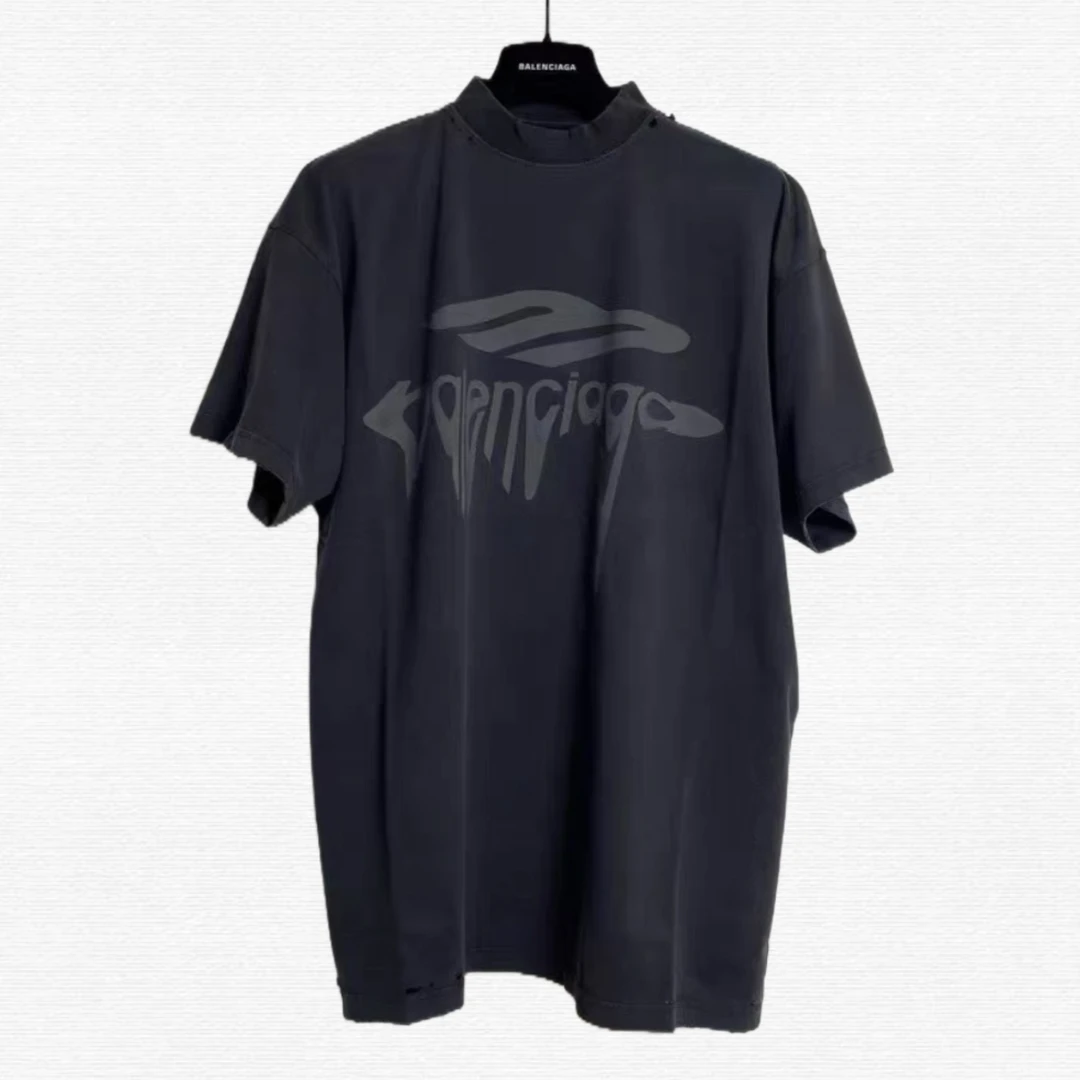 未使用 Balenciaga/巴黎世家 溶解字母logo短袖T恤/1码