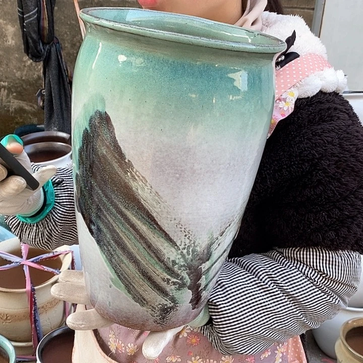 紫砂花盆瑕疵口20高31