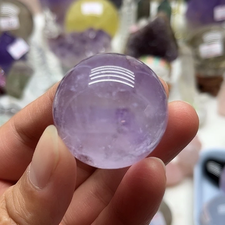 水晶珠宝半成品未镶嵌57克紫水晶球