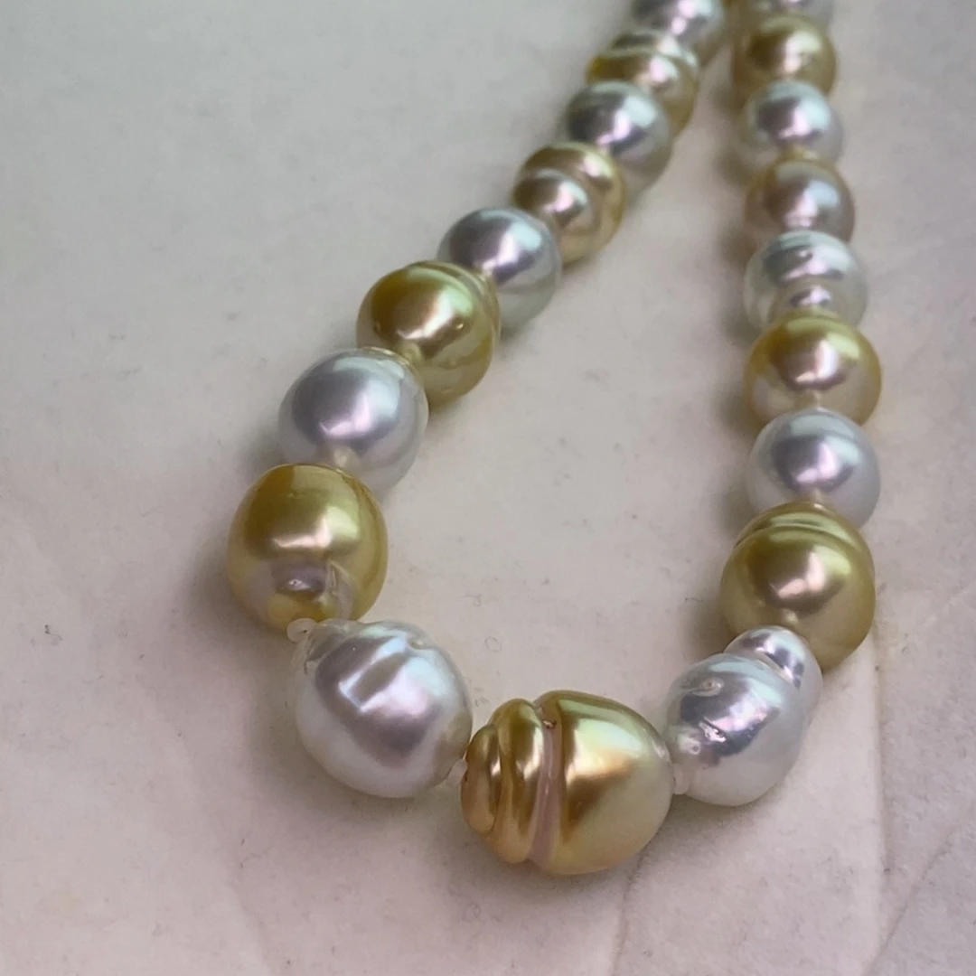 颈饰银S925镶嵌海水珍珠