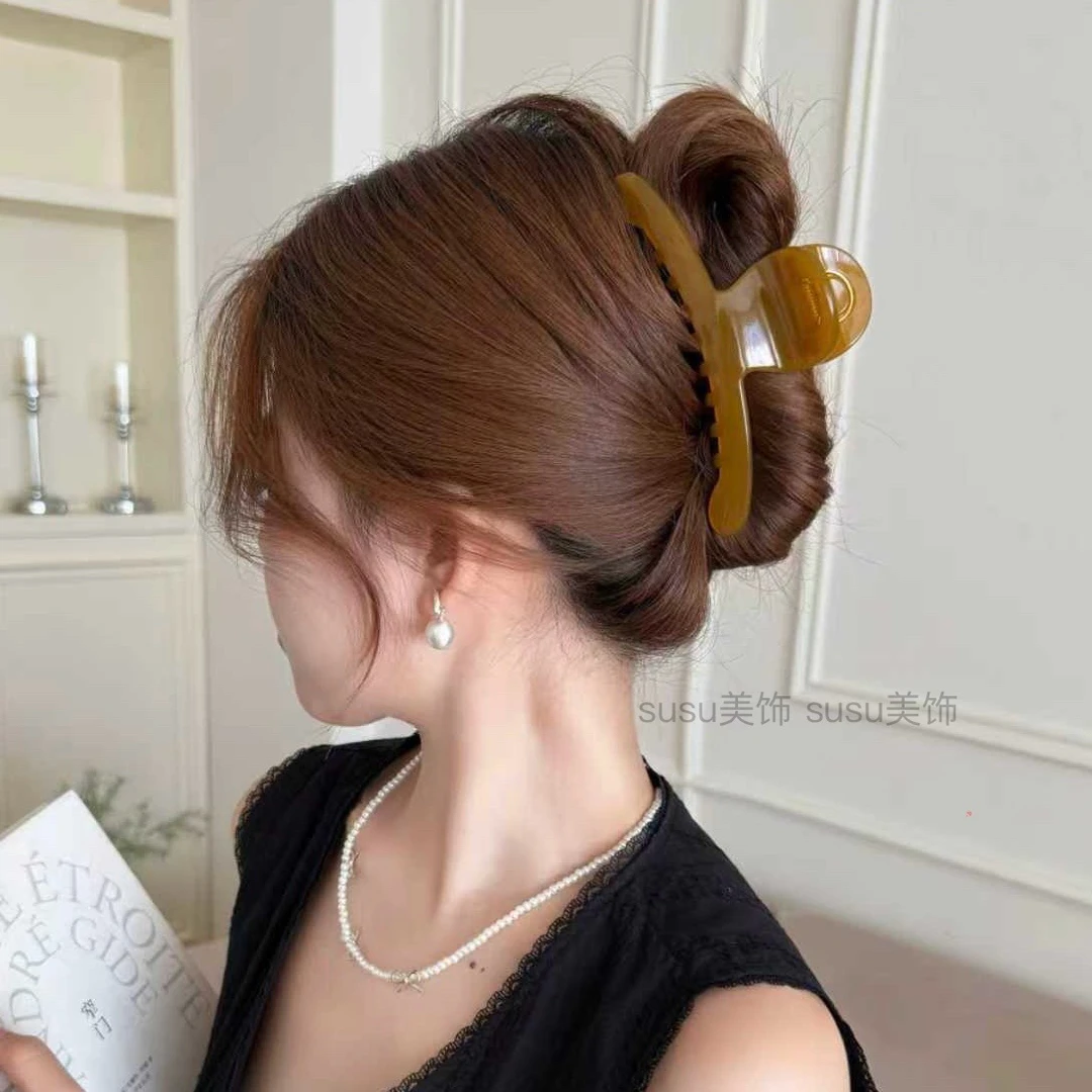 简约气质时尚优雅发饰鲨鱼夹盘头发抓夹韩式全盘