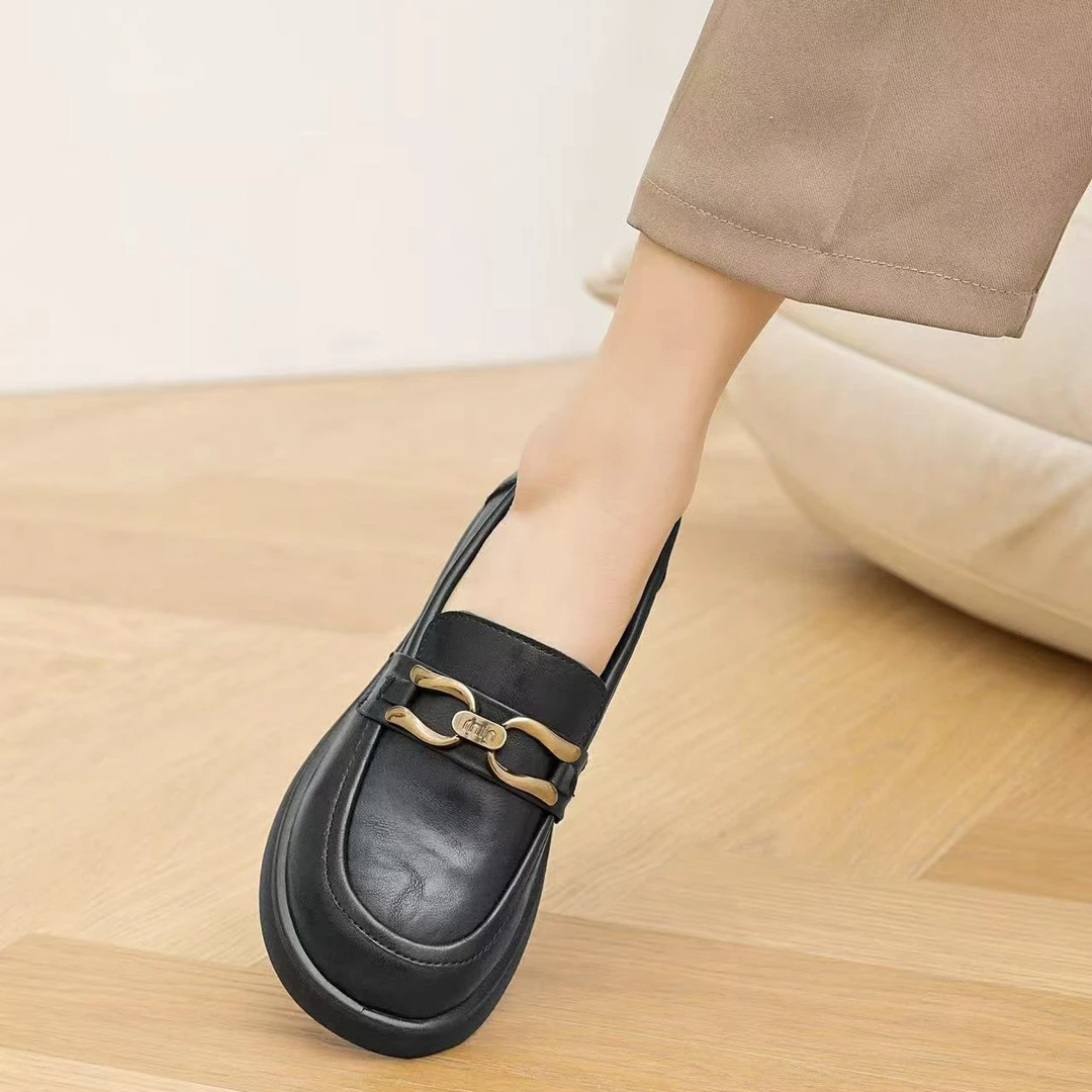 女士百搭乐福鞋3-9231春夏新款时尚休闲英伦风乐福鞋