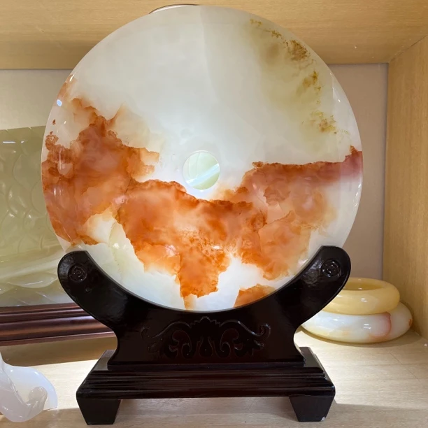 30公分精品高货新中式平安扣摆件（具有天然纹路纹理，介意者慎拍）