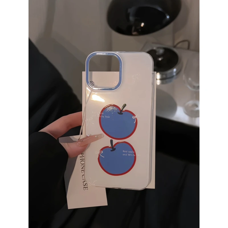 克莱因蓝蝴蝶结苹果适用于苹果16pro双层IMD手机壳iPhone15华为女