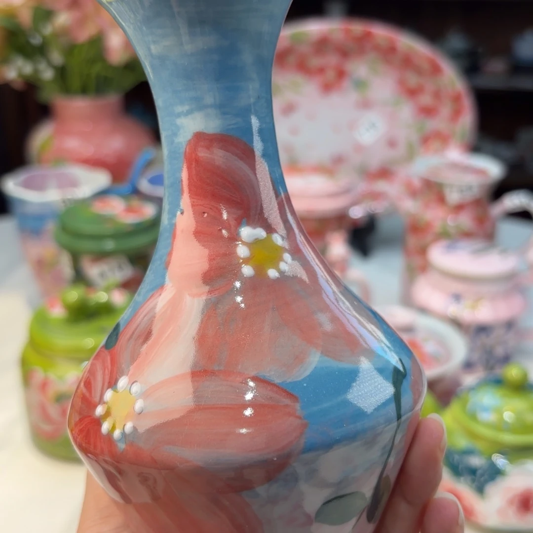 瓷片景德镇手绘高温釉下彩陶瓷茶具