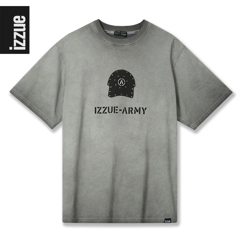 i.tizzue【高端线】痞帅高级感男女装短袖做旧T恤设计师男装高级感F