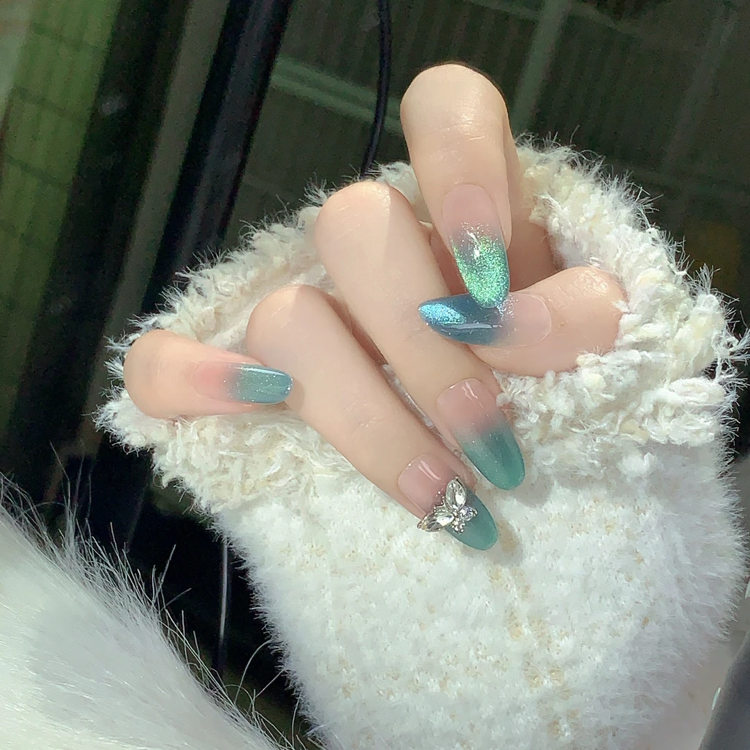 【冰透蝴蝶】纯手工穿戴甲高级感可拆卸