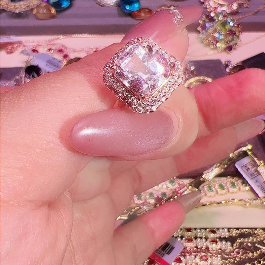 锂辉石戒指银S925镶嵌