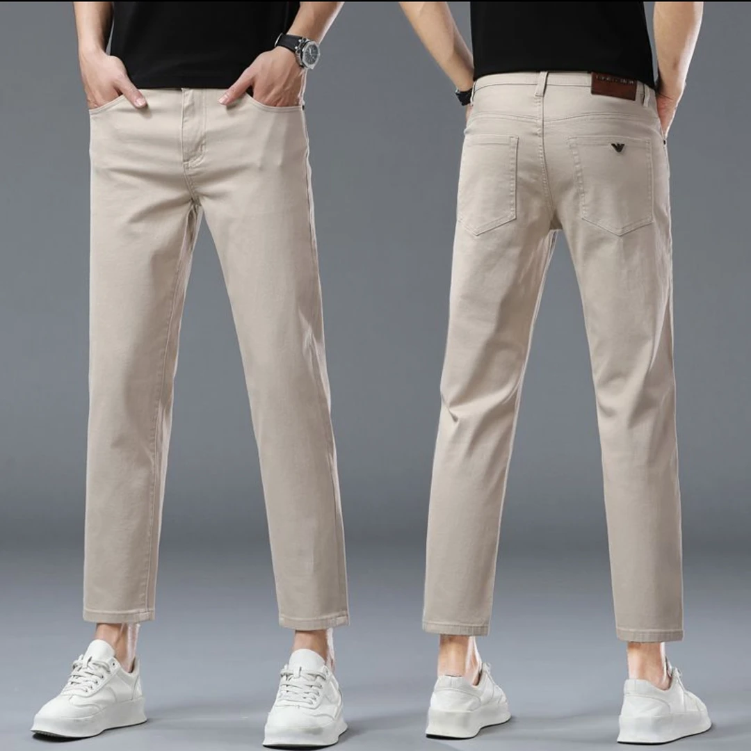 裤子薄款潮弹力九分裤宽松长裤夏季休闲裤透气直筒