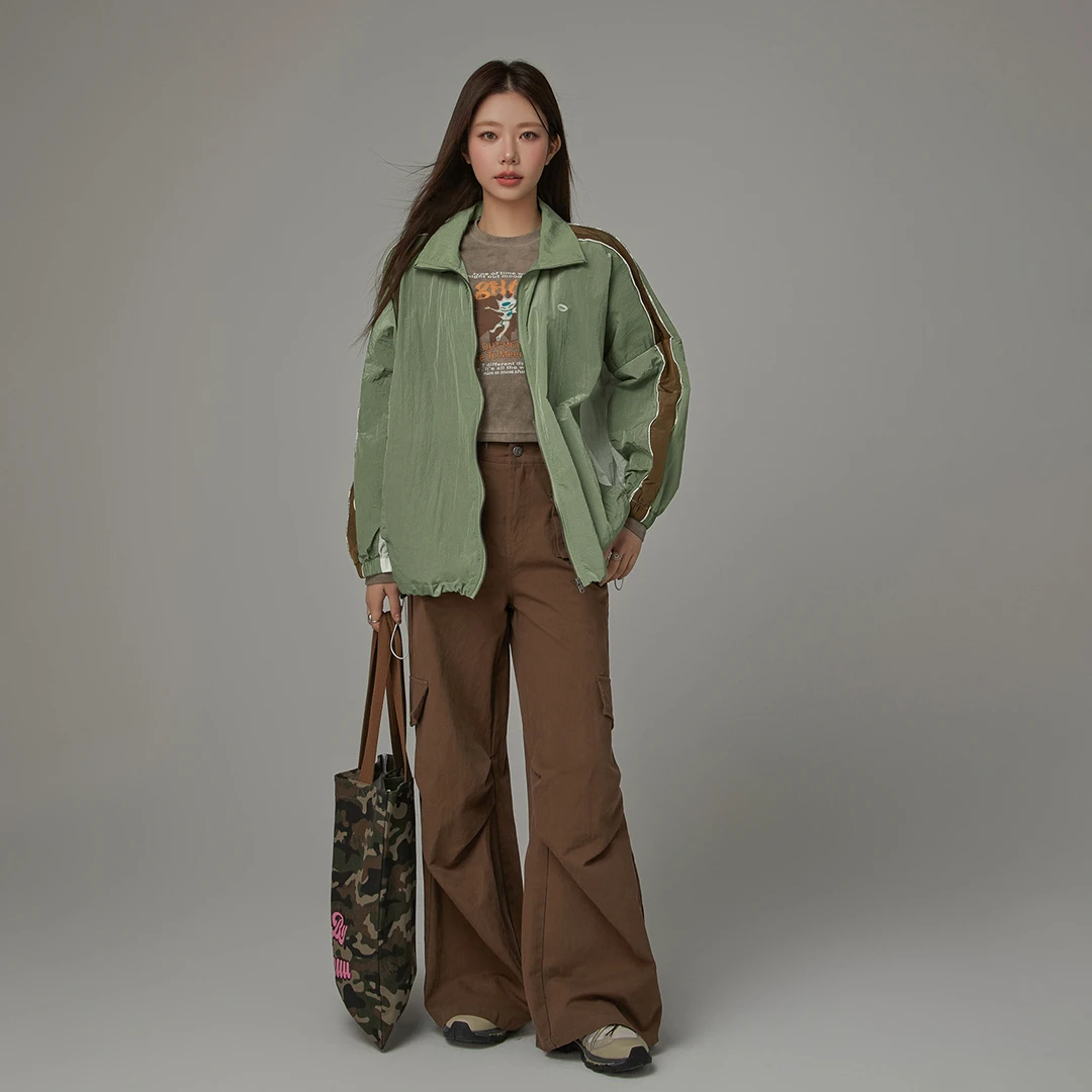 JC002 【马琦尧专属】CHUU夏季女装撞色拼接设计夹克防风宽松外套-Y