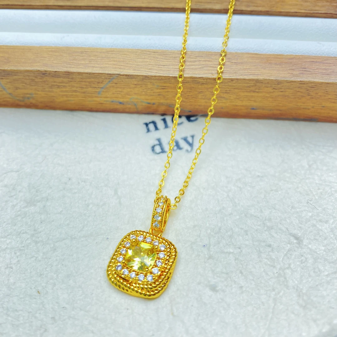 项链 R04107黄色小方糖项链多样性发货19344