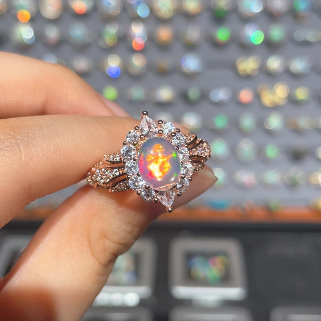 欧泊欧泊戒指银S925镶嵌