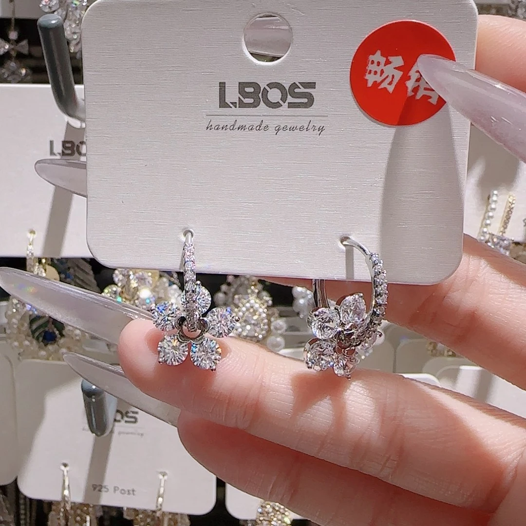 锆石铜合金925银耳环