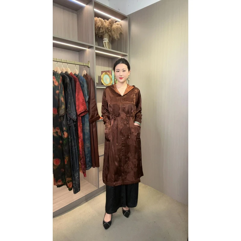 2024新款重磅老料连帽风衣