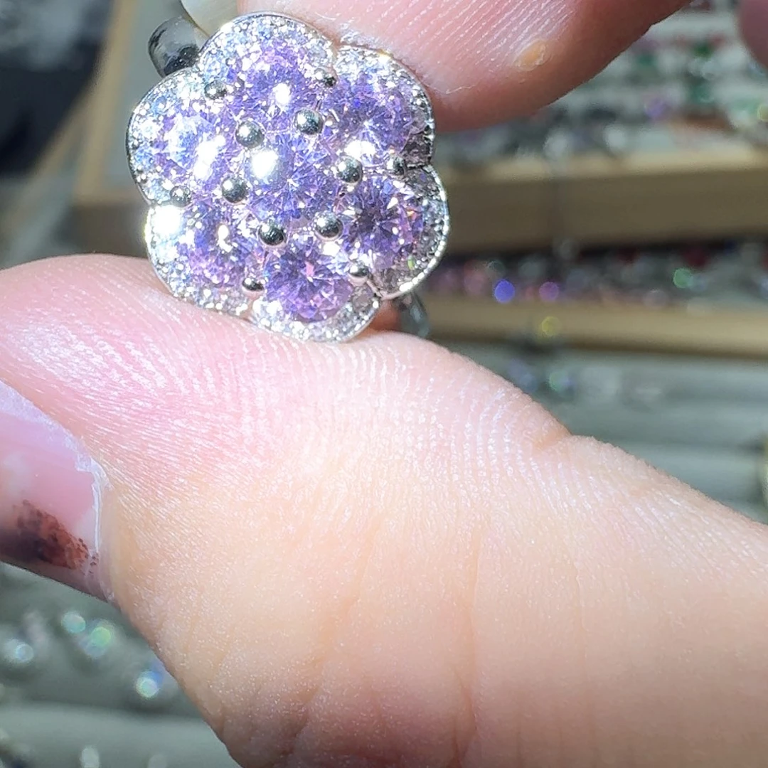 托帕石戒指银S925镶嵌