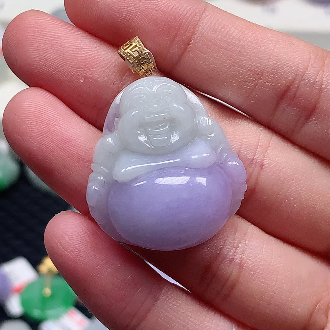 颈饰18K金镶嵌翡翠翡翠吊坠