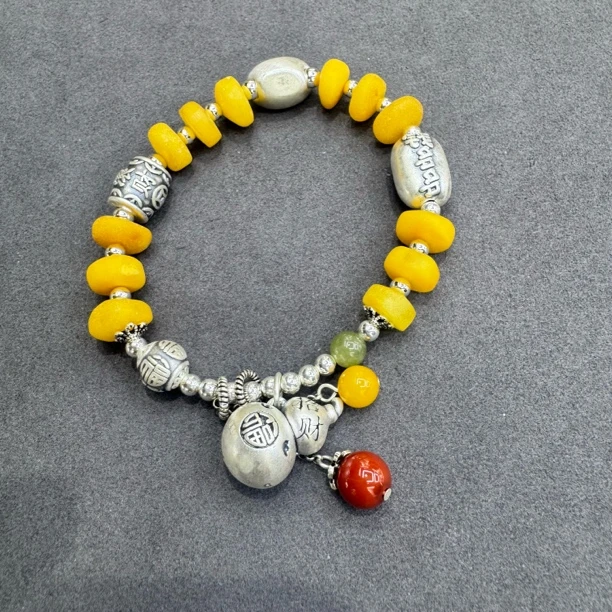 足银手链 2312-足银葫芦手链一条多样性发一