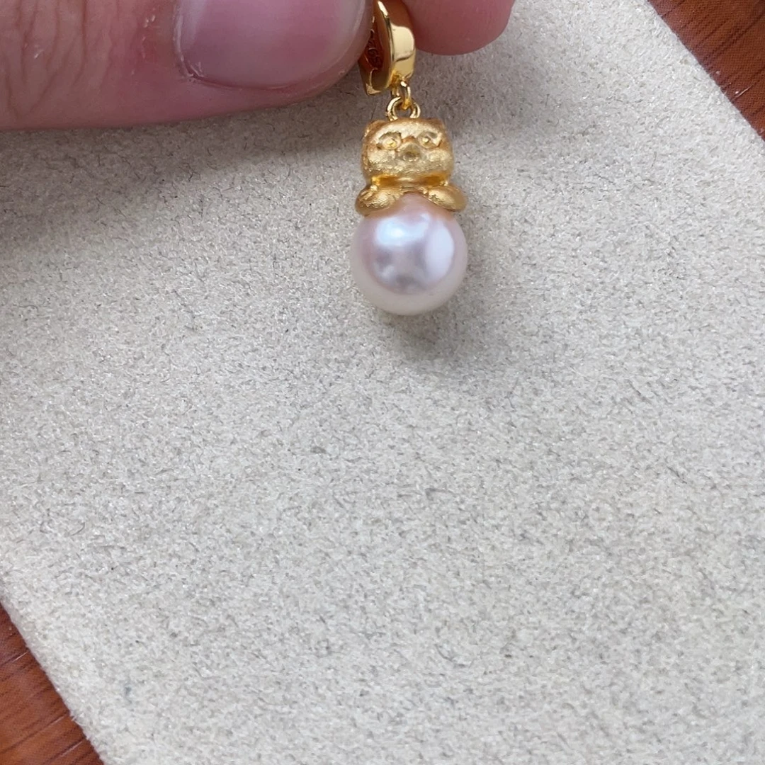 银S925镶嵌海水珍珠吊坠(不含链)