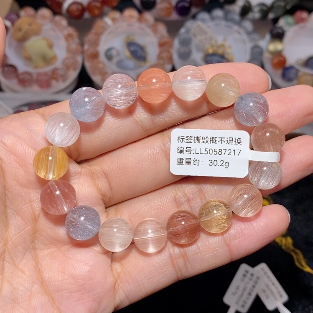 汪***」未镶嵌手链水晶彩兔毛手链J