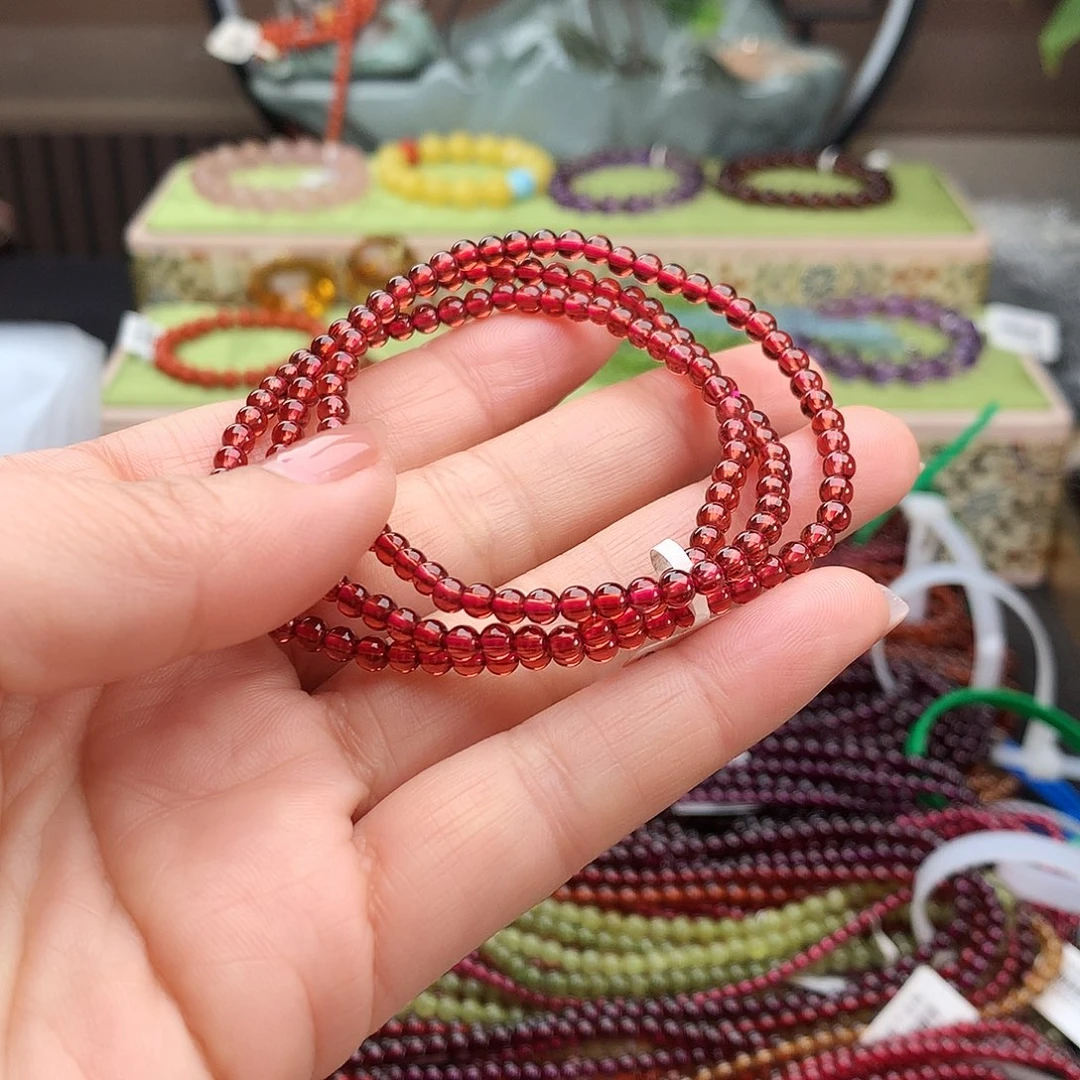 石榴石手串未镶嵌手串3.8
