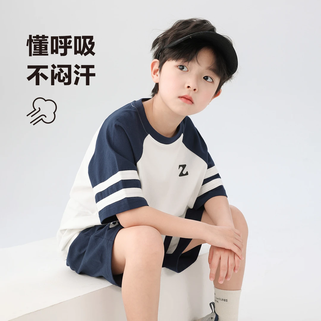 【纯棉套装】左西童装男童套装夏季运动潮运动透气2025新款ZT2420