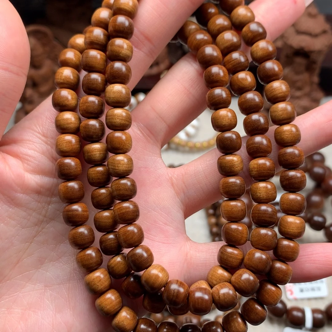 檀香木手串/手链老山檀香7×8奶凉黑肉沉水微瑕