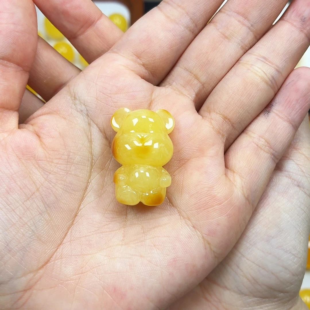 未镶嵌颈饰蜜蜡焦皮小熊