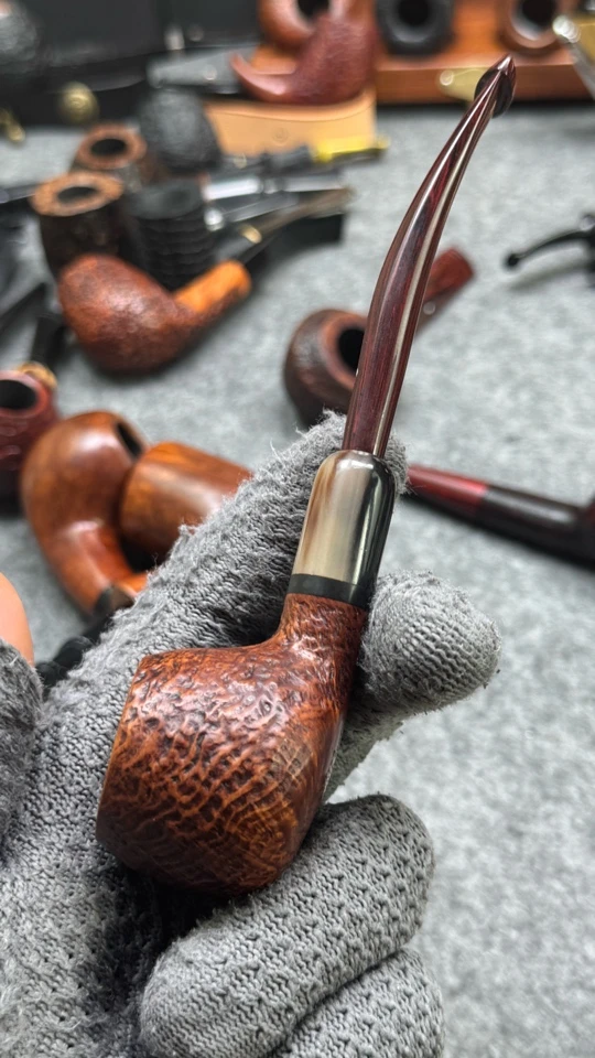 小白点31军插带饰圈王子石楠木3mm烟道手工石楠木烟斗