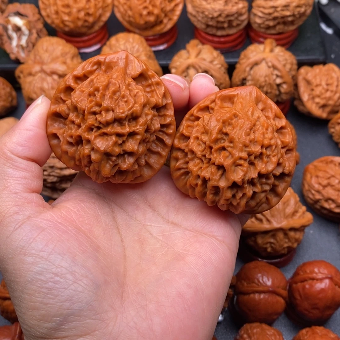 文玩核桃把件48官帽