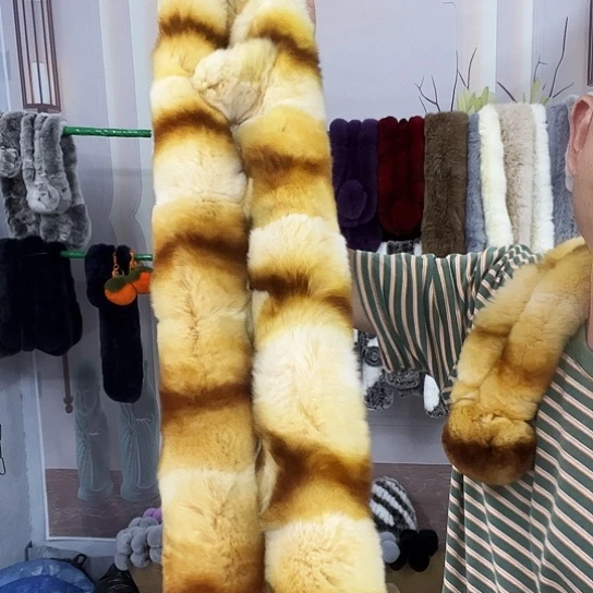 兔皮兔毛两管围脖