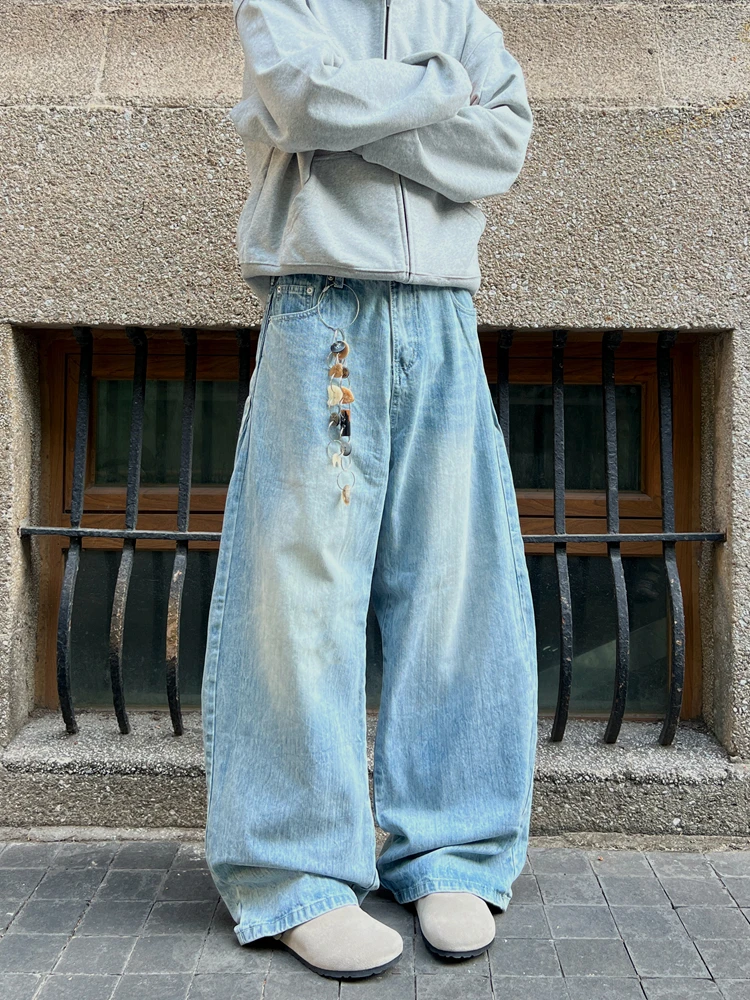 RETROPIE美式复古vintag牛仔裤男女高街baggy宽松阔腿cleanfit