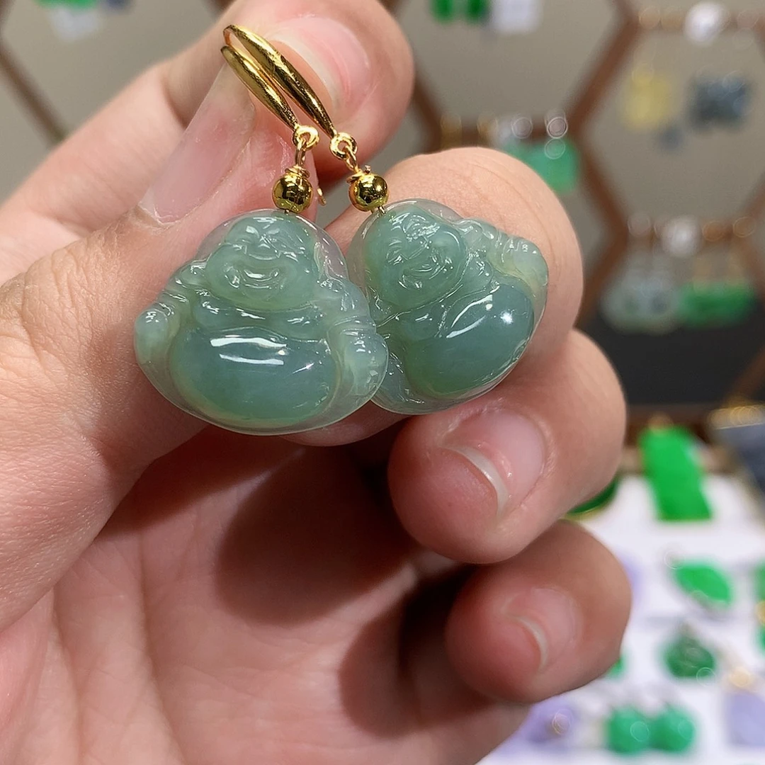 未镶嵌翡翠耳饰天然翡翠耳饰