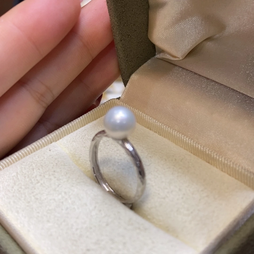 淡水珍珠戒指银S925镶嵌