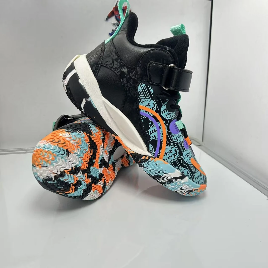 男高帮冬季加绒保暖防滑运动鞋中大童篮球鞋