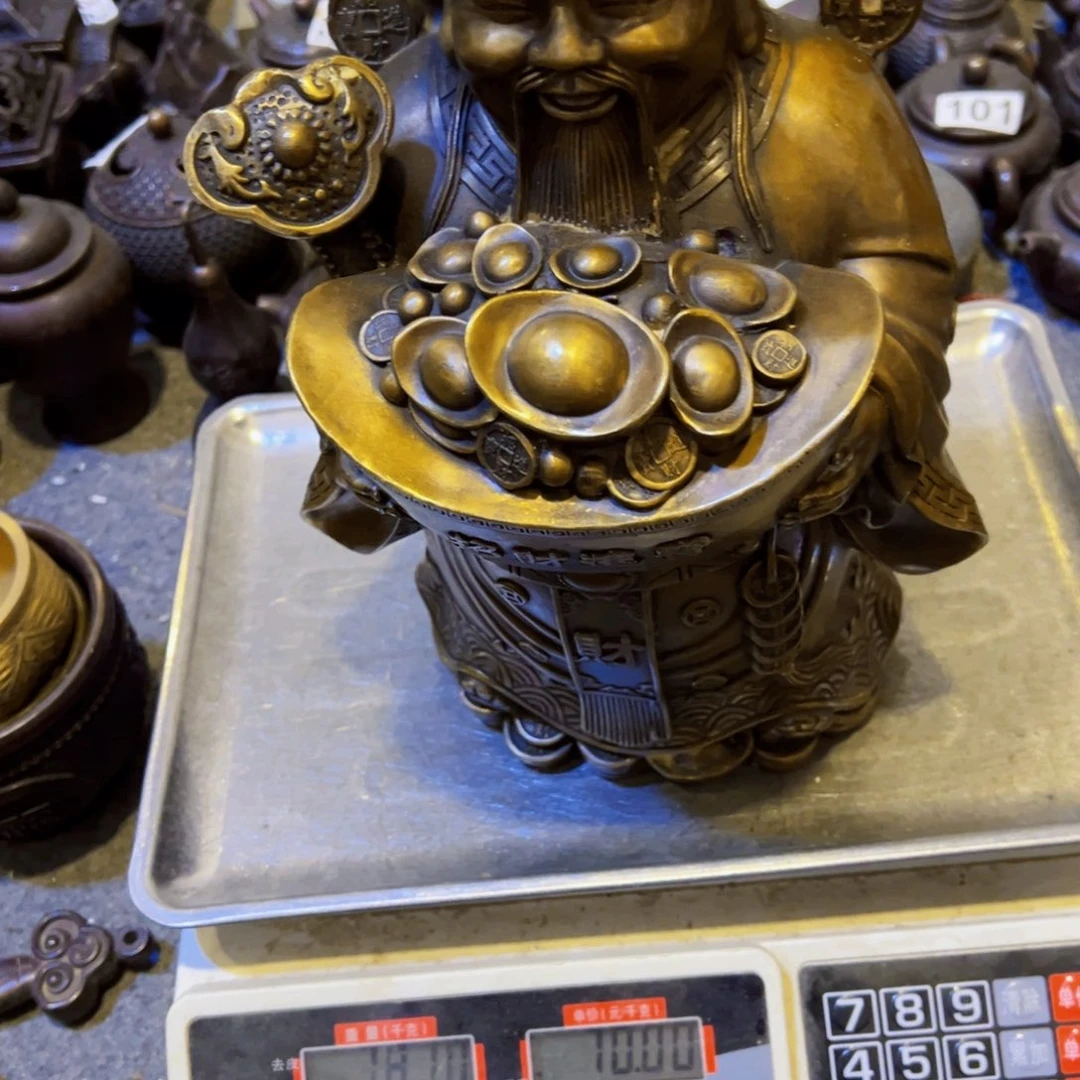 石***喜黄铜摆件，文房摆件