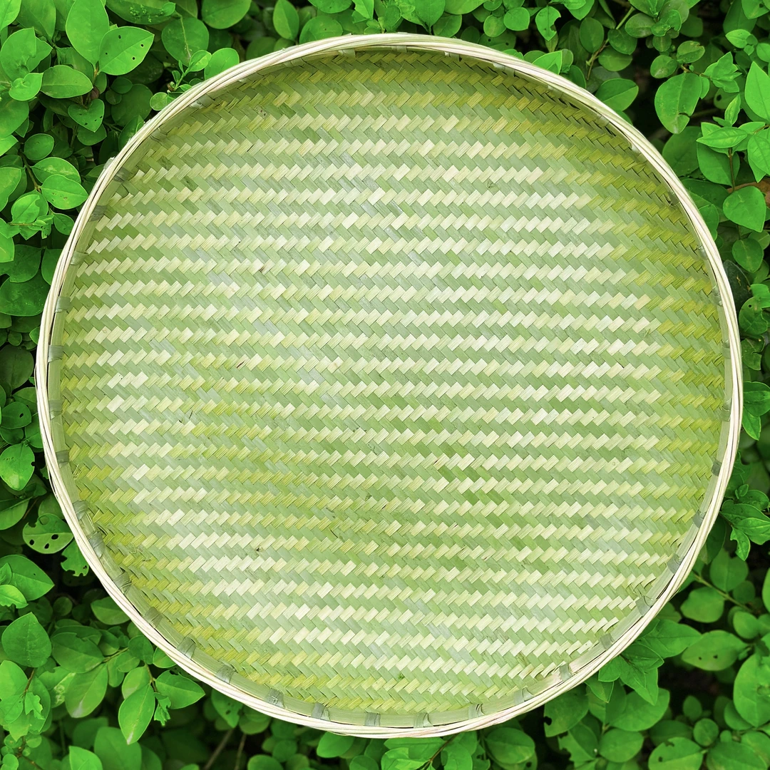 【精品簸箕】竹编簸塑料锁口晾手工装饰实用天然加固编制玉米拌饭