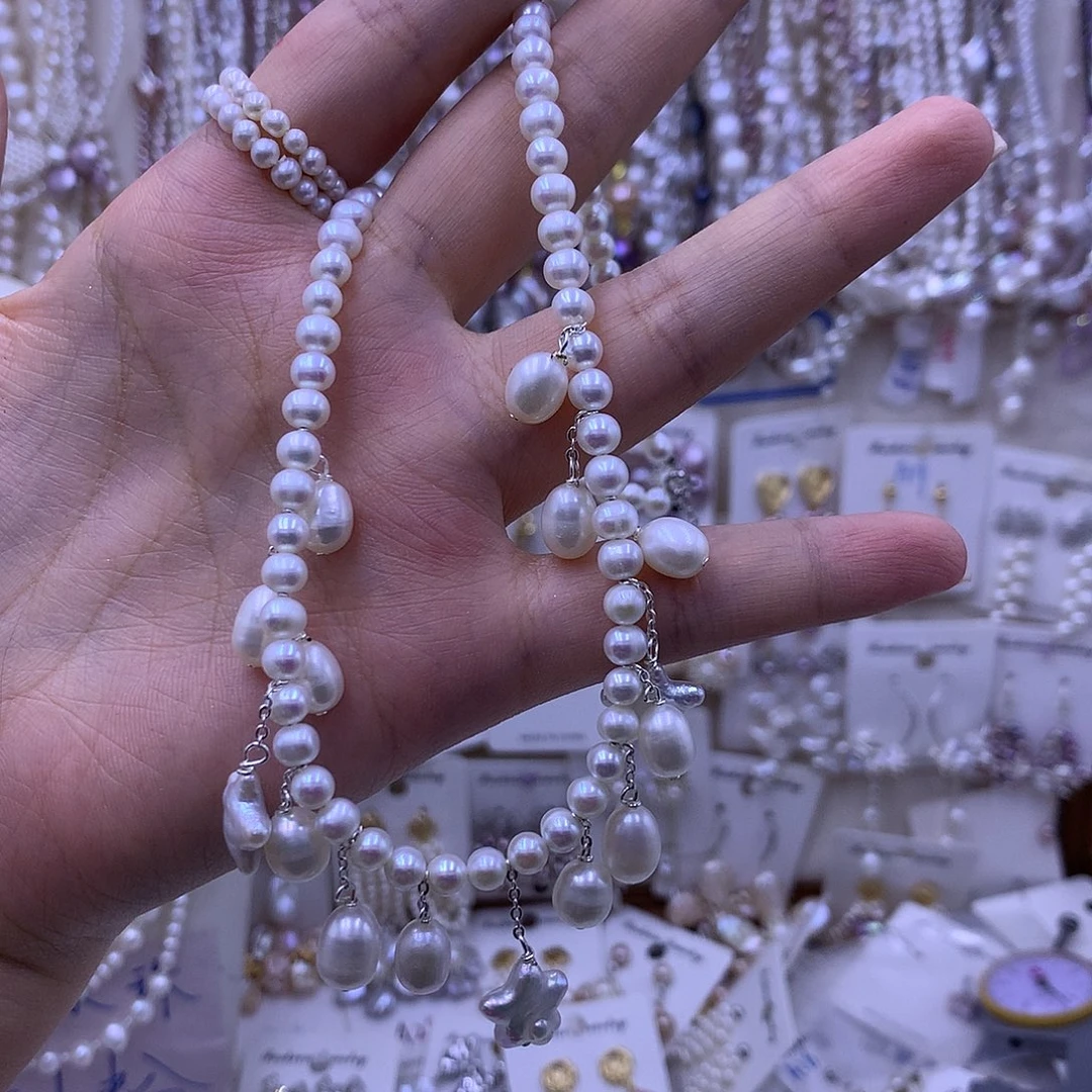 淡水珍珠合金颈饰