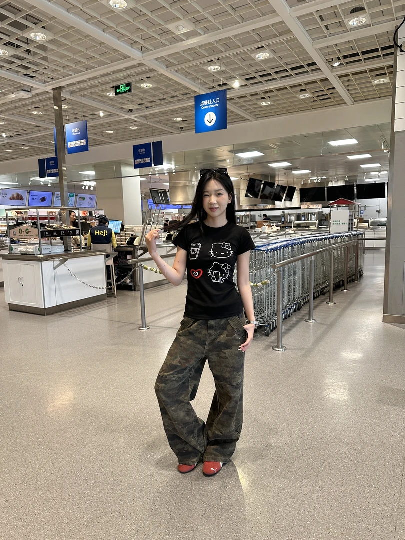 【JYZ圆领kittyT恤】质感修身短袖显身材百搭打底夏季显瘦收腰T恤