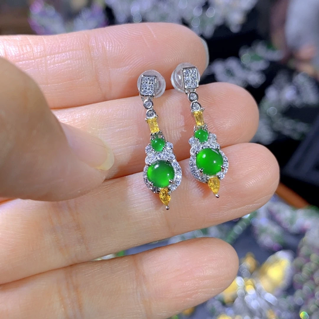 翡翠颈饰银S925镶嵌天然翡翠