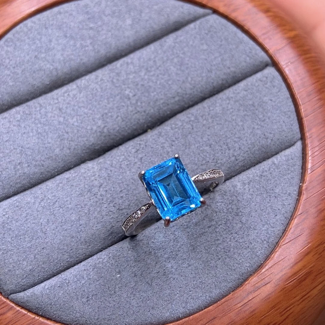 银S925镶嵌戒指托帕石