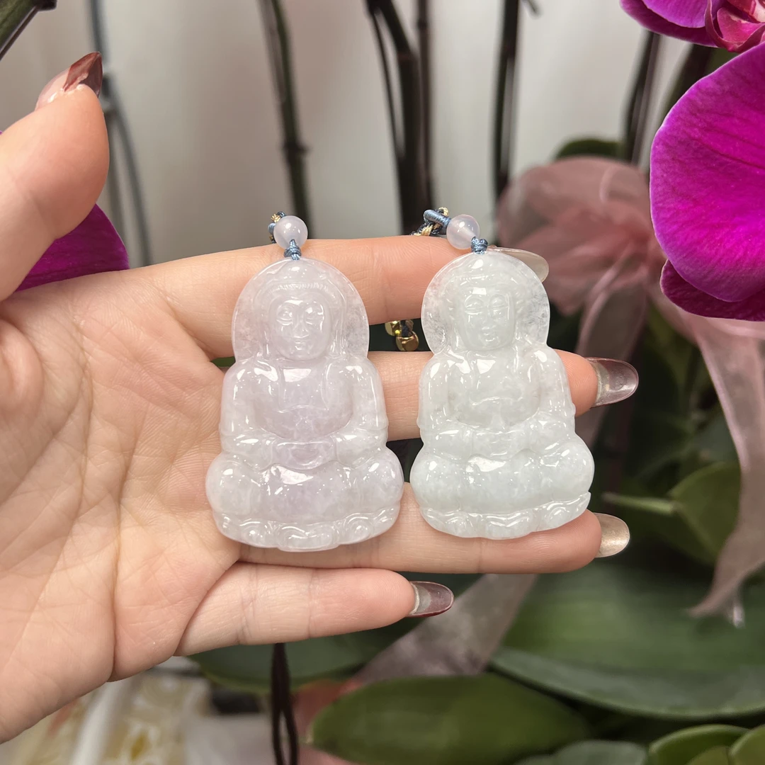 YD128天然翡翠观音吊坠52*34*5mm多样性发其一