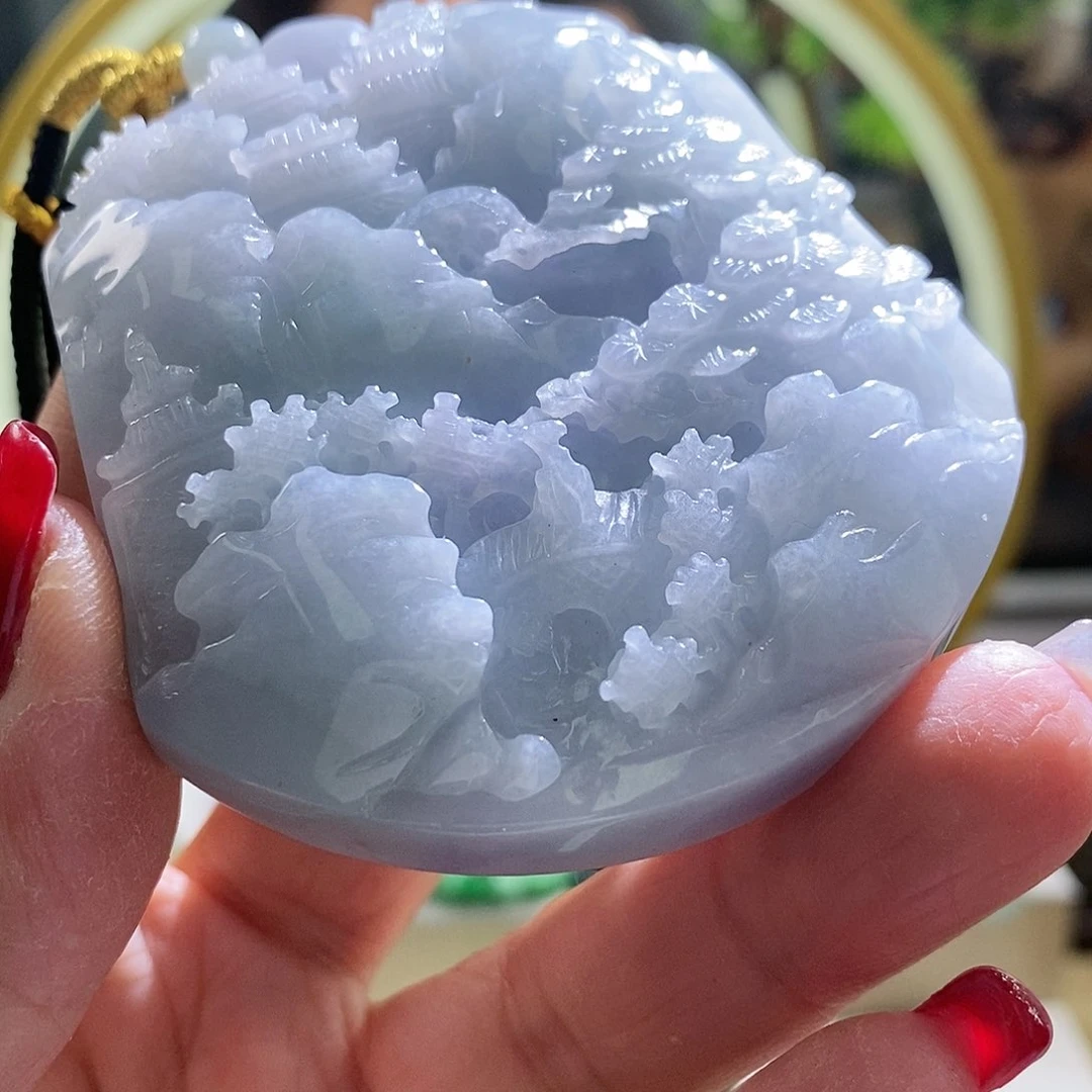 【闪购商品】翡翠颈饰未镶嵌山水